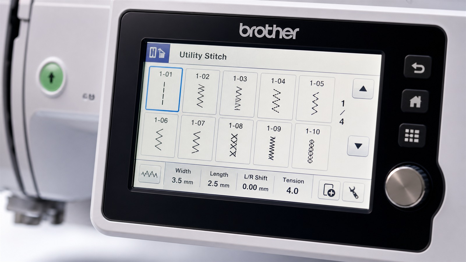 Écran LCD Brother avec sélection de points