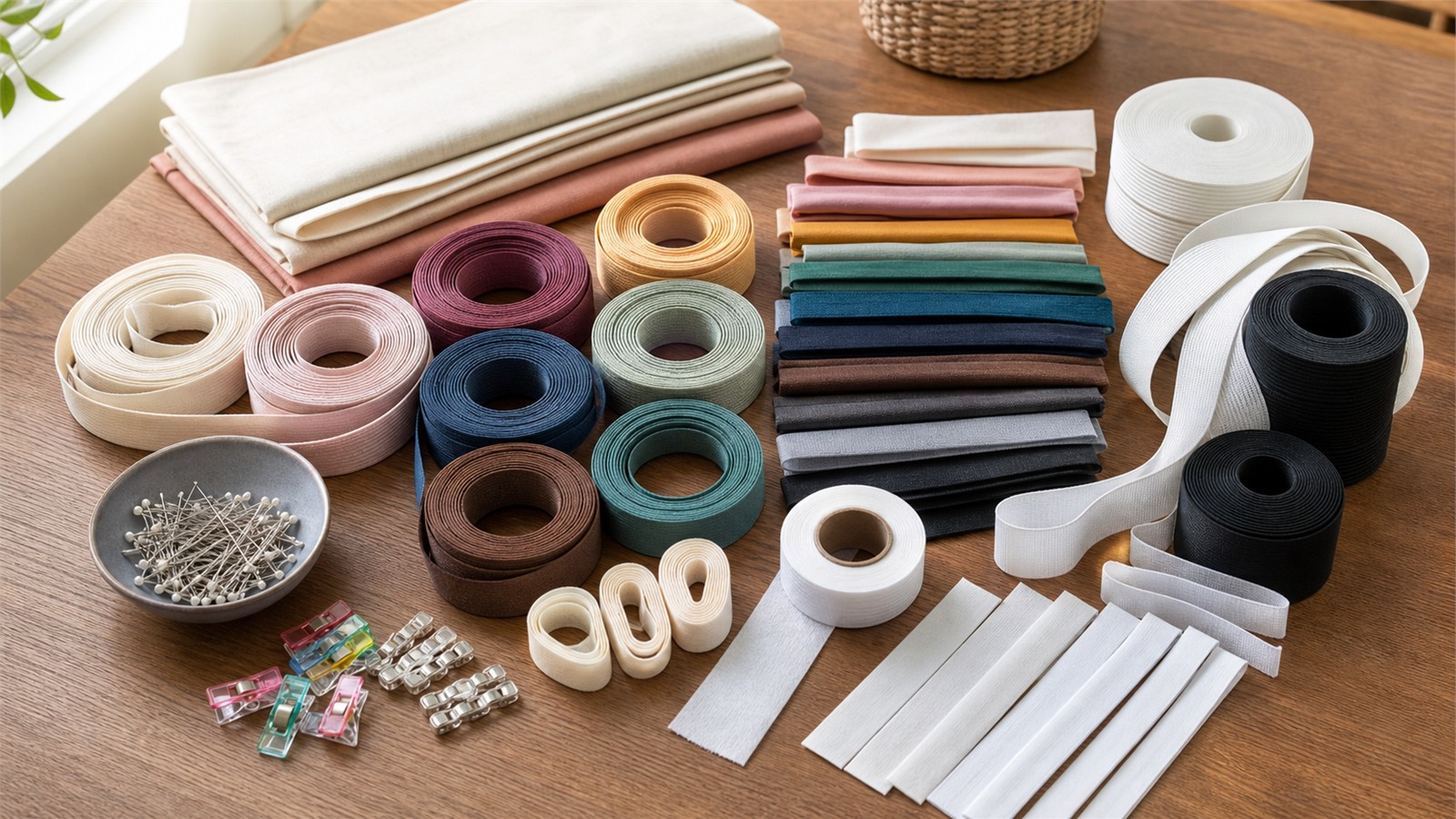 Variété de produits de mercerie pour finitions de couture