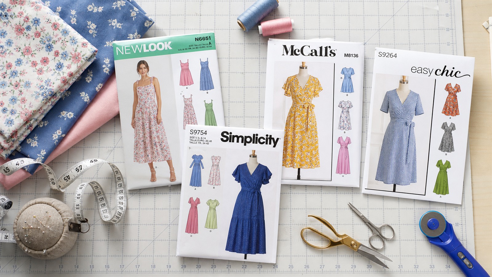 Pochettes de patrons New Look Simplicity McCall's et Vogue Patterns